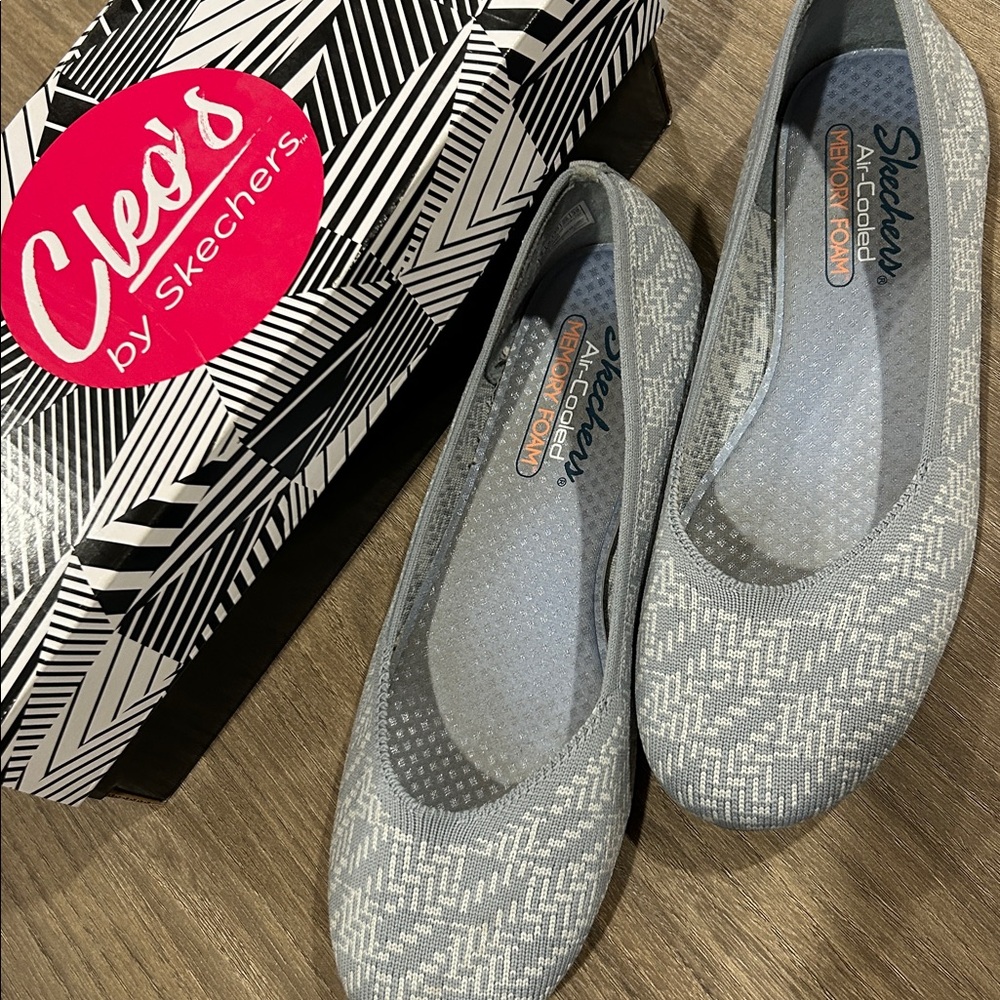 Skechers Cleo's Light Gray Slip-On Shoes